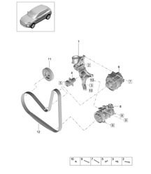 Poly-V-belt / Belt tensioner damper - PR:T2G - 95B (II / III) Macan 2.0L 2019 - 2024