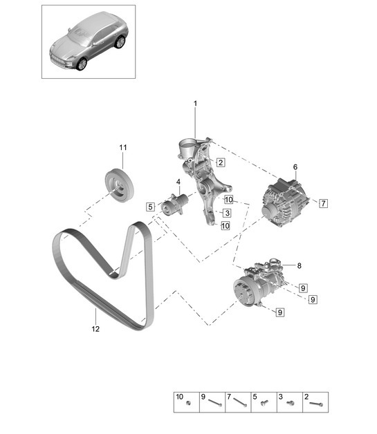 Diagram 102-220 Porsche 918 Spyder 2014-2015 
