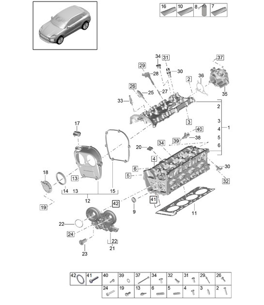 Diagram 103-020 Porsche 991.1 Carrera C4S / GTS 3.8L (400/430 Bhp) 2012-16 Engine