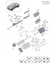 Valve cover / Sound absorber / Accessories - Model: DLZ,DLZB, DGR,DGRB, DGR,DGRC -  95B (II / III) Macan 2.9L / 3.0L 2019 - 2024