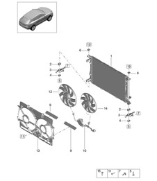 Sistema de refrigeración del refrigerante / Enfriador de refrigerante - PR:T2G - 95B (II / III) Macan 2.0L 2019 - 2024