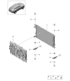 Sistema de refrigeración del refrigerante / Enfriador de refrigerante - PR:T2B + GP2 - 95B (II / III) Macan 2.0L 2019 - 2024