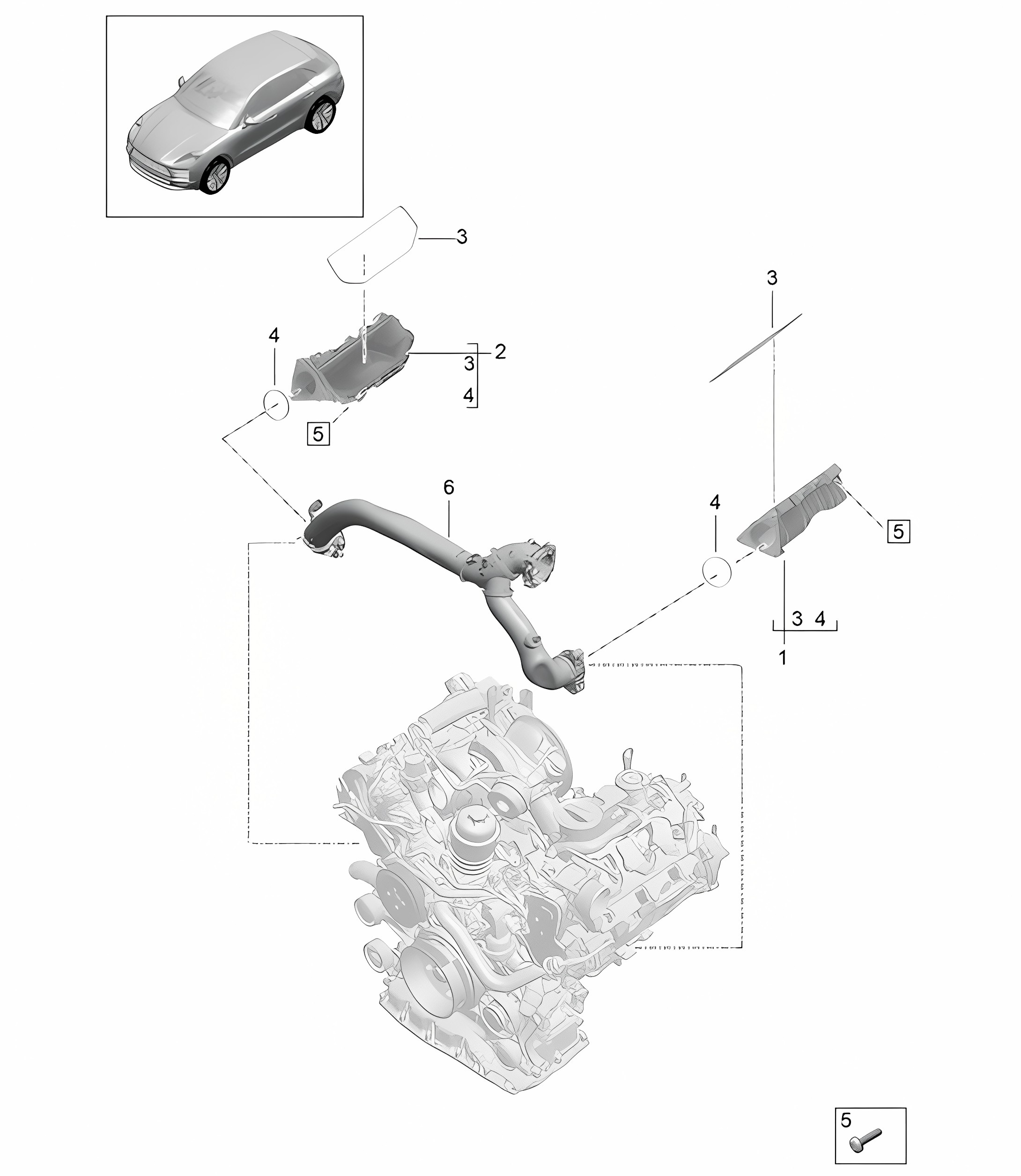 Intake air distributor - Model: DLZ,DLZB - 95B (II / III) Macan 3.0L 2019 - 2024