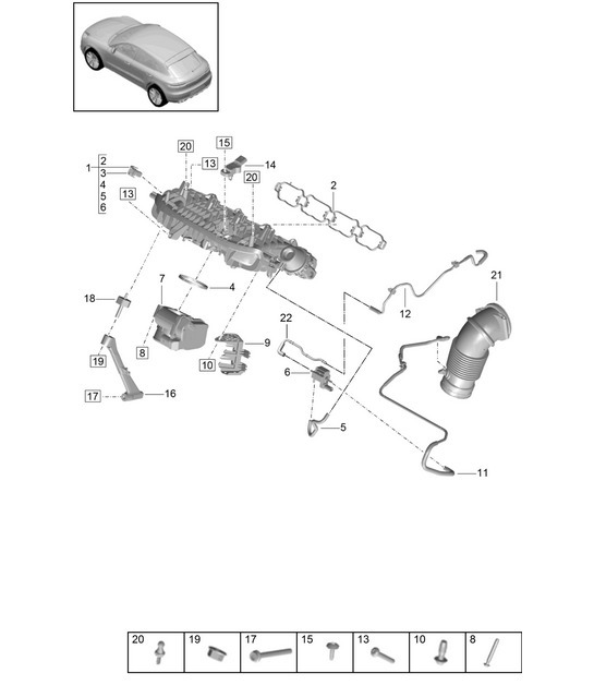 Diagram 107-130 Porsche Macan (95B) MK1 (2014-2018) Engine