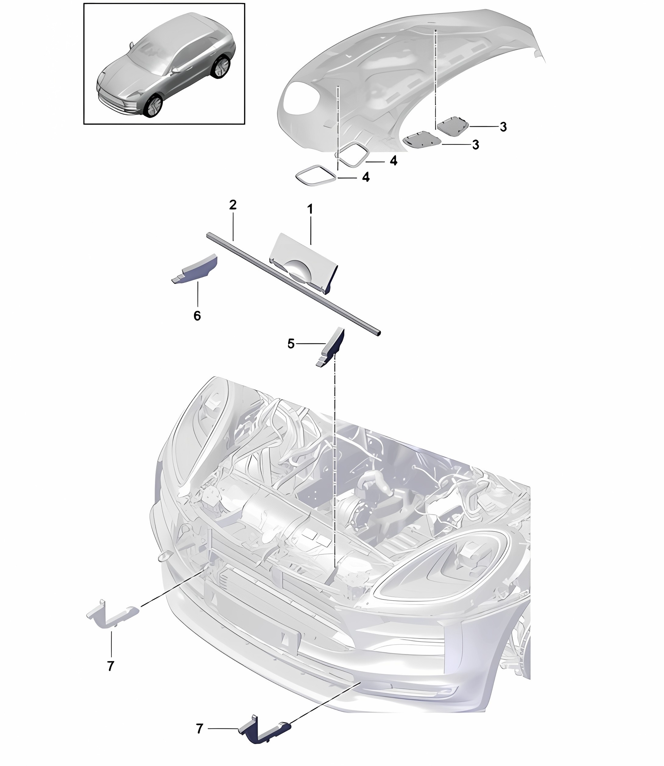 Charge air cooler - PR:T2B -  95B (II / III) Macan 2.0L 2019 - 2024