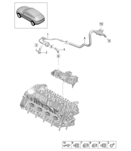 Diagram 107-330 Porsche Panamera 970 MK1 (2009-2013) Engine
