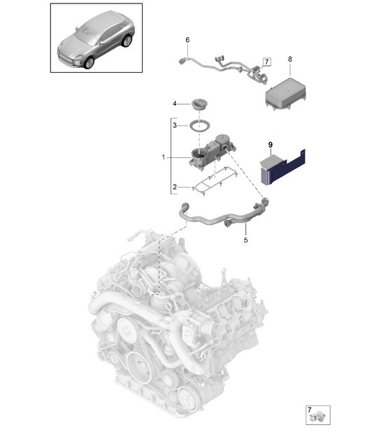 Diagram 107-360 Porsche Panamera 970 MK1 (2009-2013) Engine