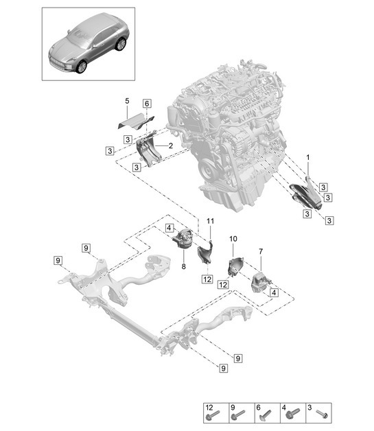 Diagram 109-025 Porsche Boxster 718 (982) 2017>> Engine