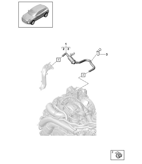 Diagram 201-155 Porsche Macan (95B) MK2 2019-2021 Fuel System, Exhaust System