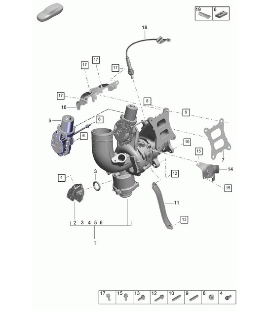 Diagram 202-020 Porsche Macan (95B) MK2 2019-2021 Fuel System, Exhaust System
