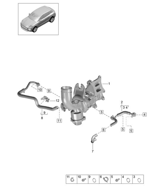 Diagram 202-130 Porsche Macan (95B) MK2 2019-2021 Fuel System, Exhaust System