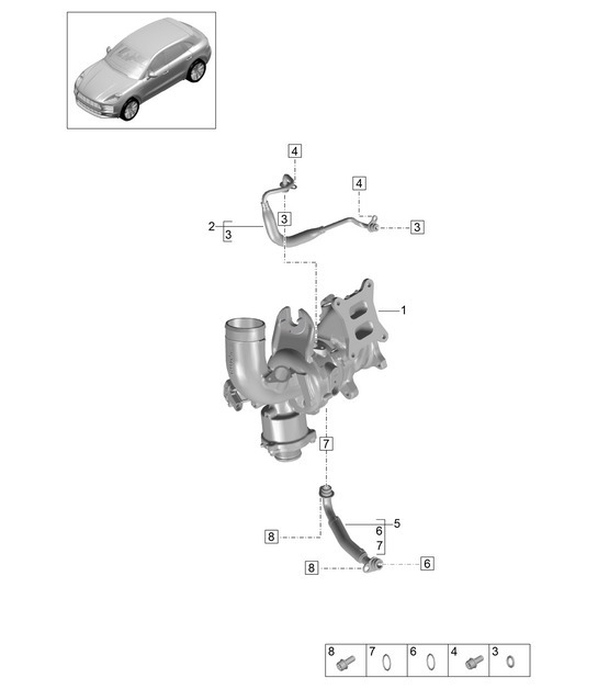Diagram 202-220 Porsche Macan (95B) MK2 2019-2021 Fuel System, Exhaust System