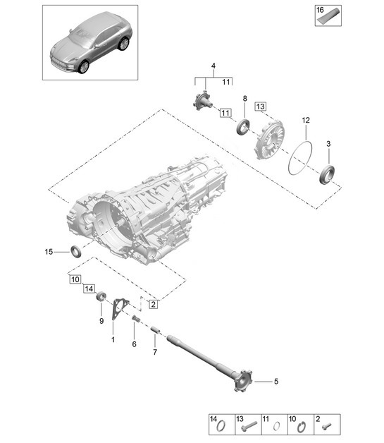Diagram 304-010 Porsche Macan (95B) MK2 2019-2021 Transmission