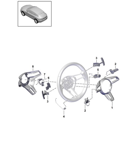 Diagram 403-020 Porsche Macan (95B) MK2 2019-2021 Front Axle, Steering 