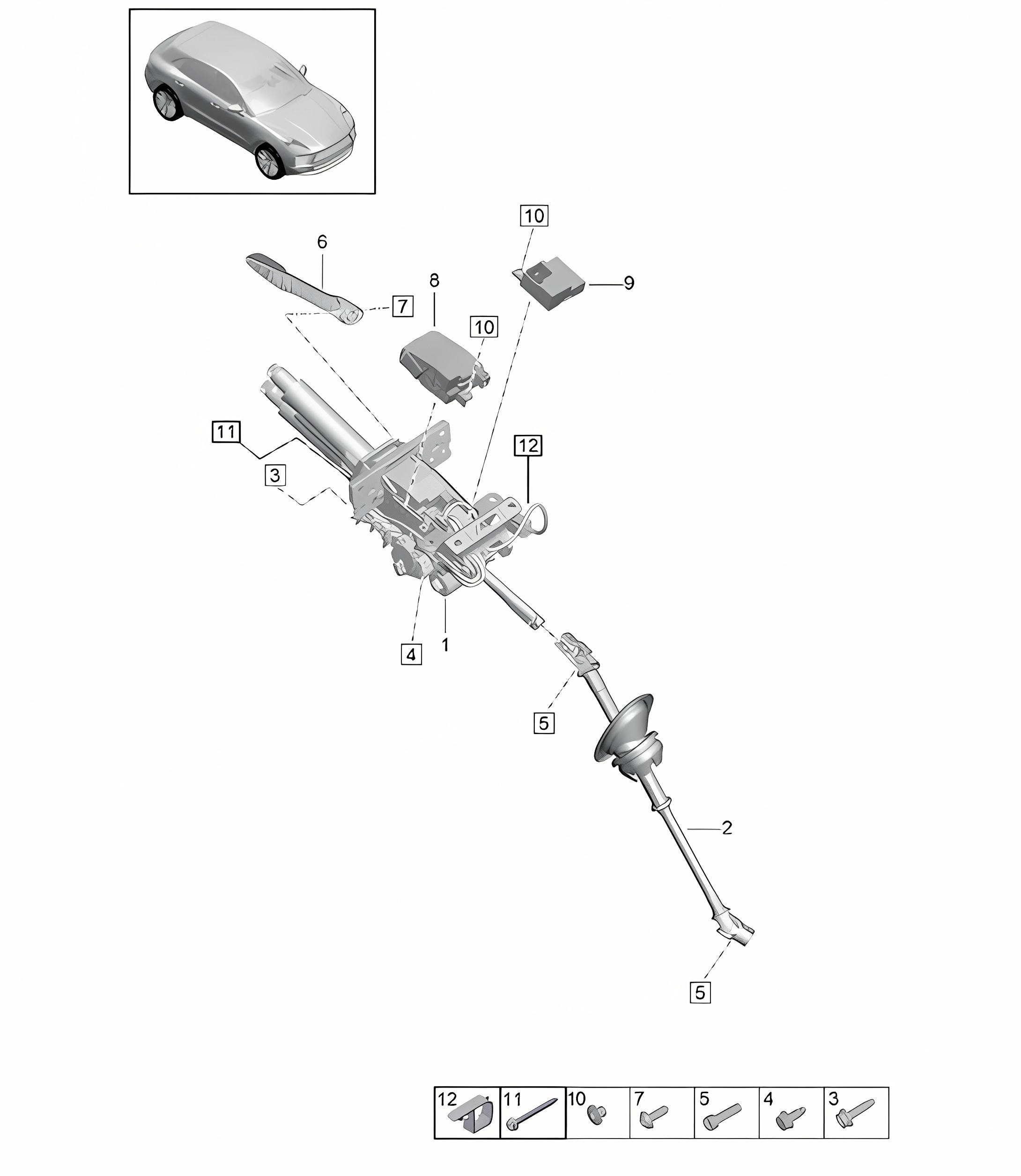 Steering column /  Intermediate steering shaft  95B (II / III) Macan 2019 - 2024