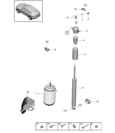 Air suspension - PR:1BK, 2MB - 95B (II / III) Macan 2019 - 2024