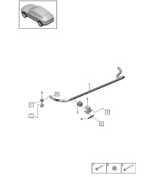 Anti-roll bar - PR:1BA,1BH,1BK, T9I,TV8, D1C,D29,DC5 - 95B (II / III) Macan 2.9L / 3.0L  2019 - 2024