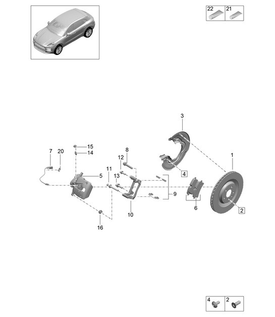 Diagram 603-200 Porsche Macan (95B) MK3 2022>> Wheels, Brakes