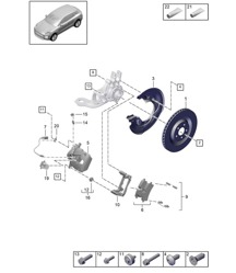 Disc brake / Rear axle  - PSCB, WHITE / RED / BLACK - PR: 1KN, 1KW, 2EV - 95B (II / III) Macan D - MJ 2022>>