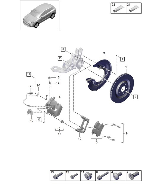 Diagram 603-300 Porsche Macan (95B) MK3 2022>> Wheels, Brakes