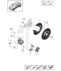 Disc brake / Rear axle  - PCCB, YELLOW - PR:EH -  95B (II / III) Macan D - MJ 2022>>