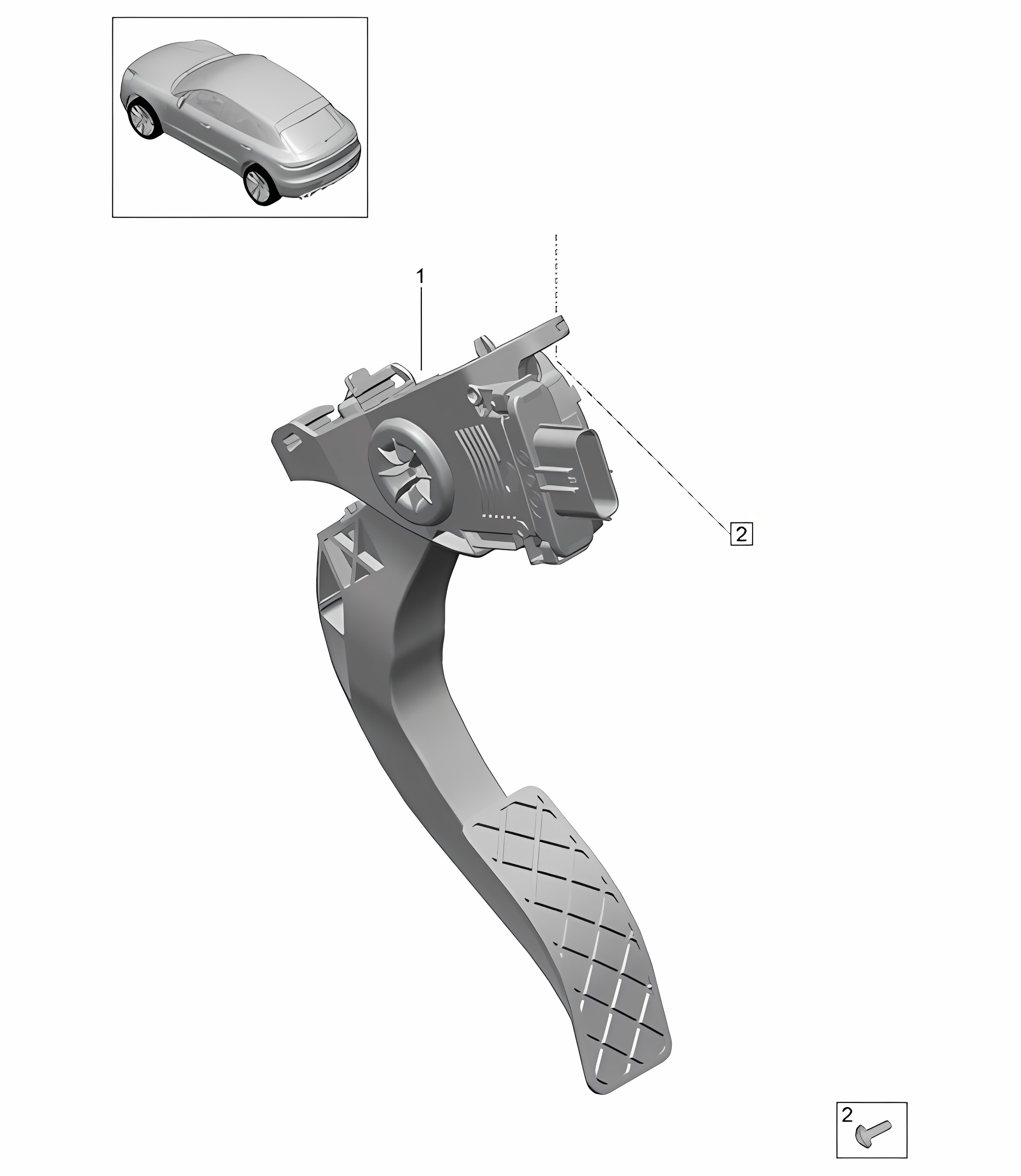 Accelerator pedal / Throttle control 95B (II / III) Macan 2019 - 2024