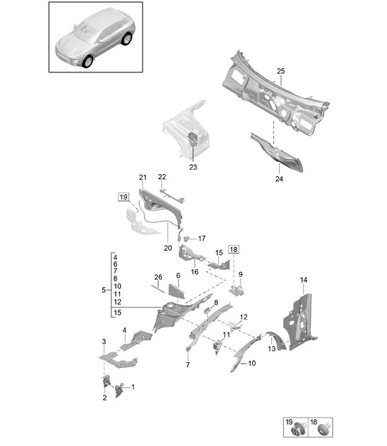 Diagram 801-120 Porsche Macan (95B) MK2 2019-2021 Body
