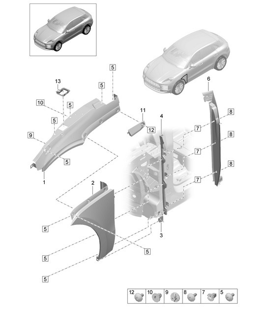 Diagram 801-400 Porsche Macan (95B) MK2 2019-2021 Body