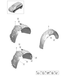 Wheel housing liner 95B (II / III) Macan 2019 - 2024