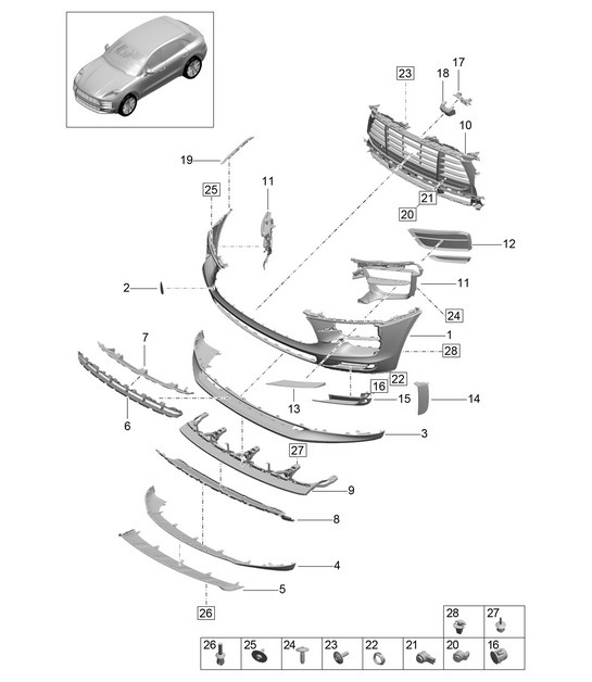 Diagram 802-000 Porsche Macan (95B) MK2 2019-2021 Body