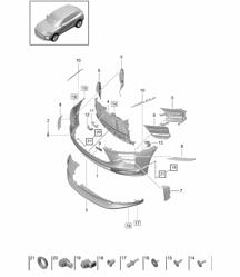 Paraurti anteriore - Pacchetto Sport Design / GTS - PR:2D1, 2D2, E0W - 95B (II / III) Macan 2019 - 2024