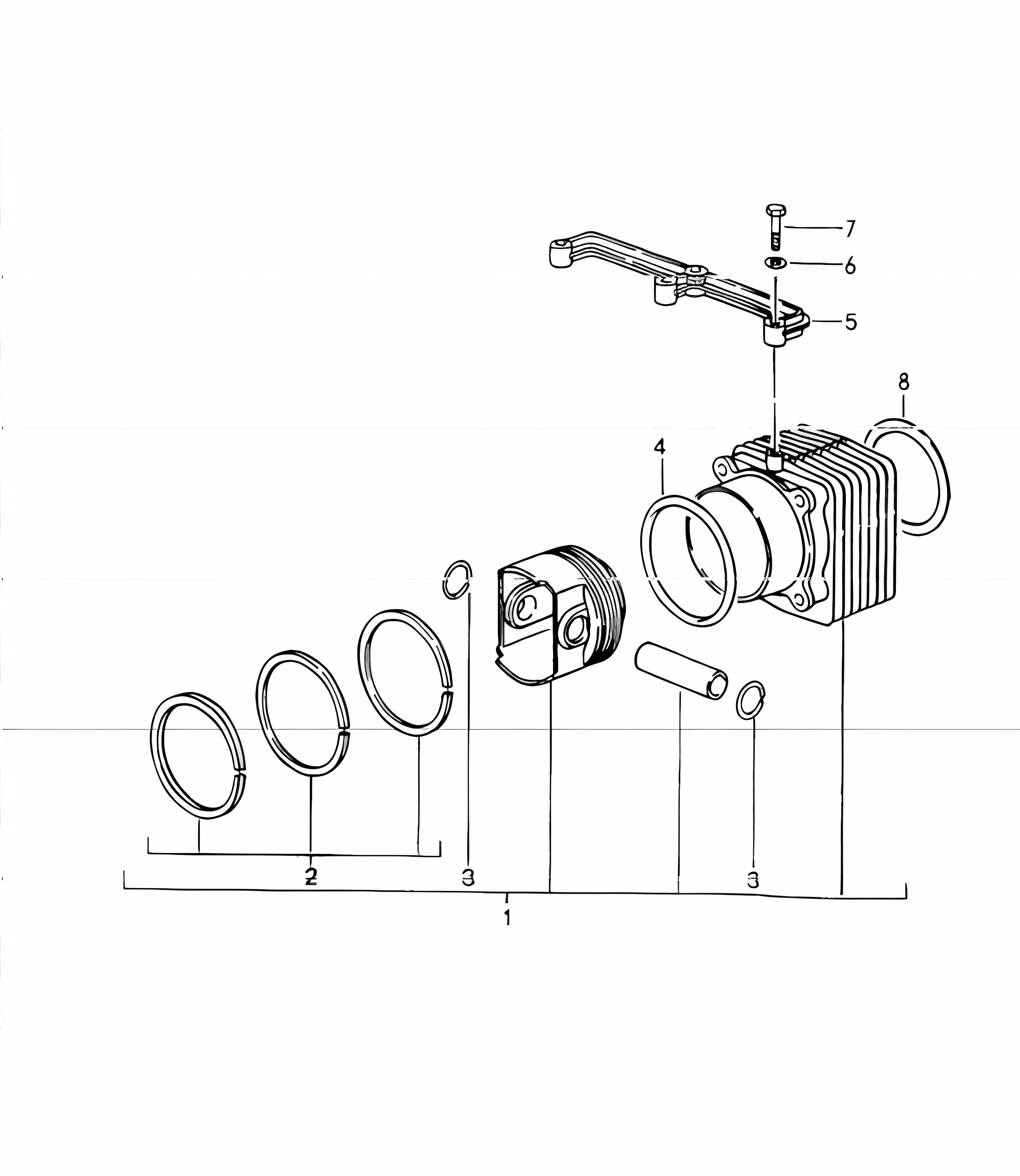 cylinder with piston 964 1989-94