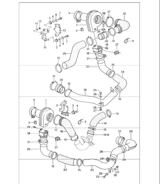 Diagram 108-15 Porsche Macan (95B) MK1 (2014-2018) Motor