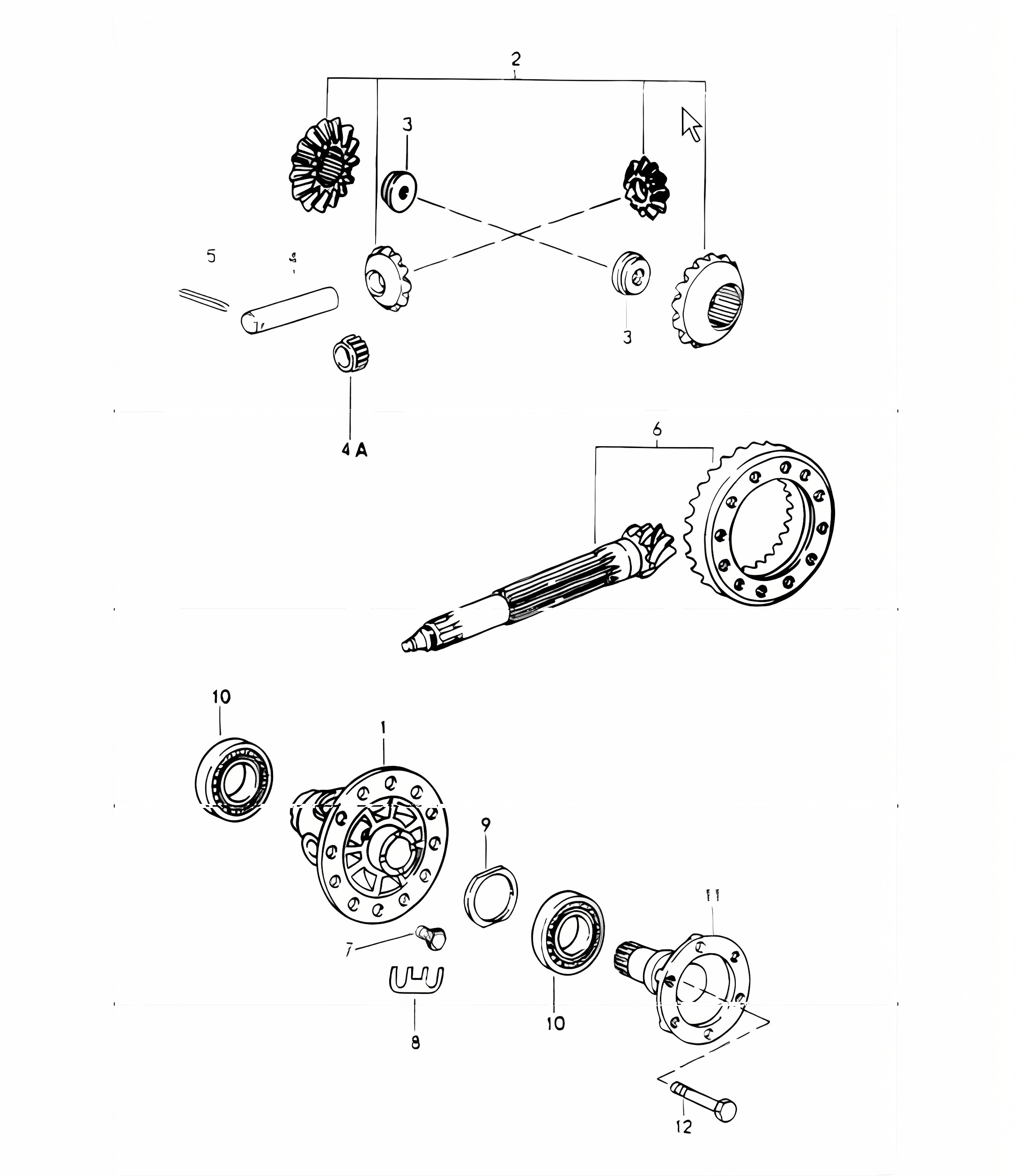 front-axle final drive differential 964 CARRERA 4 1989-94