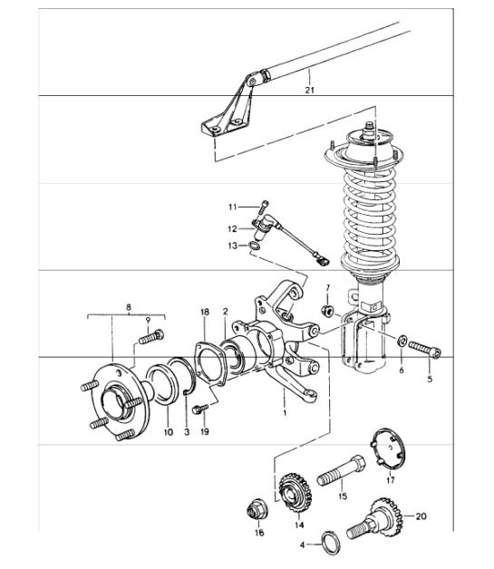 Diagram 401-05 Porsche 914 (1970-1976) Front Axle, Steering 