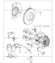Scheibenbremse Vorderachse 964 CARRERA 4 und TURBO-LOOK CARRERA 4 1989-94