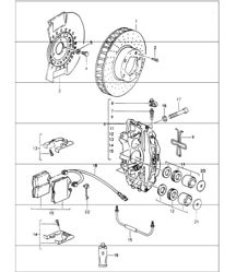 Scheibenbremse Vorderachse 964 TURBO, TURBO 3,6, TURBO-LOOK CARRERA 2 und CARRERA RS 1989-94