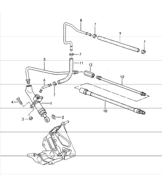 Diagram 702-08 Porsche 996 TURBO 2000-05 Sistema de palanca manual, conjunto de pedales 