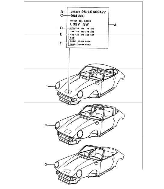 Diagram 801-00 Porsche Boxster 986/987/981 (1997-2016) Body