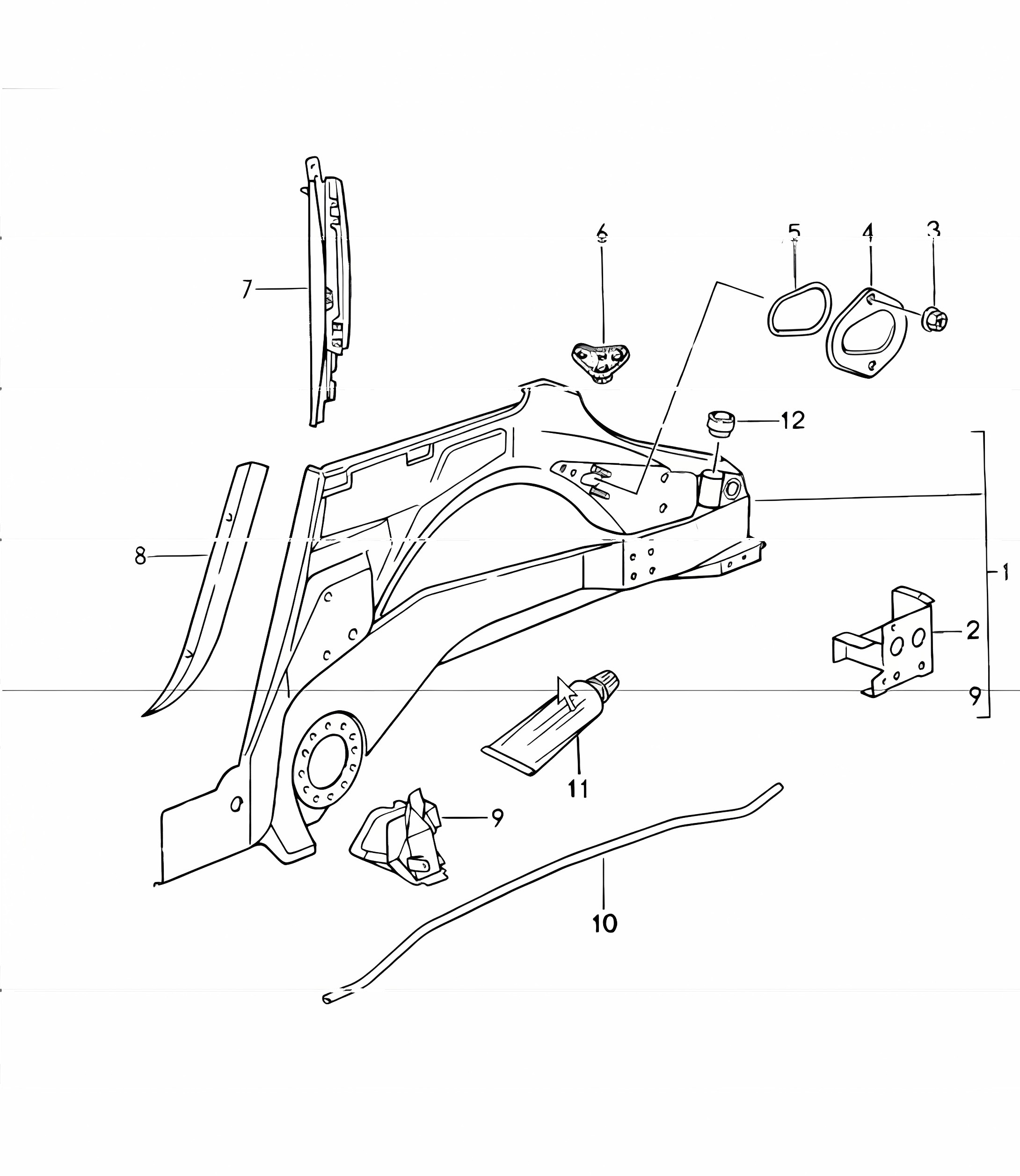 interior panelling rear 964 COUPE 1989-94