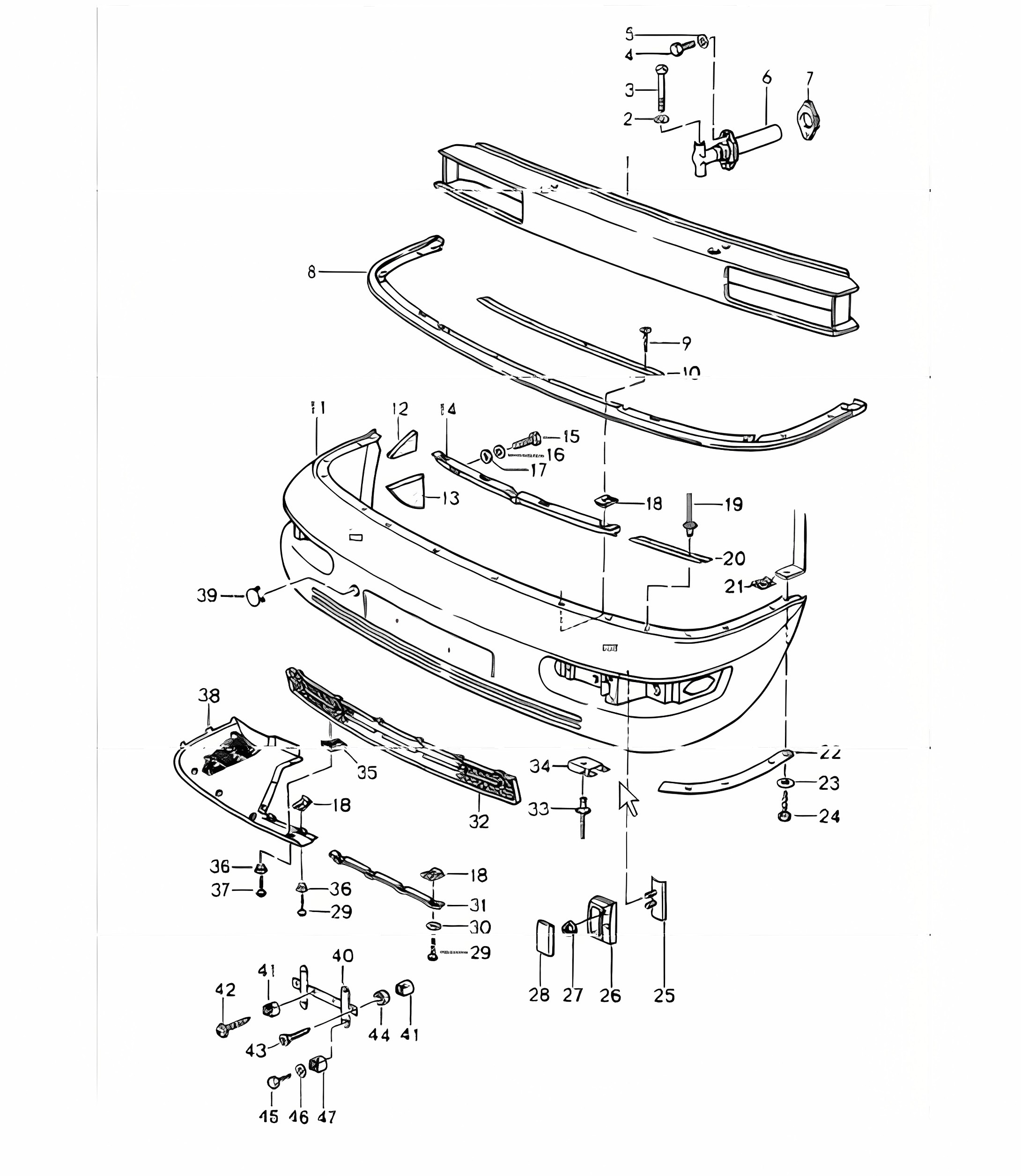 bumper front 964 1989-94