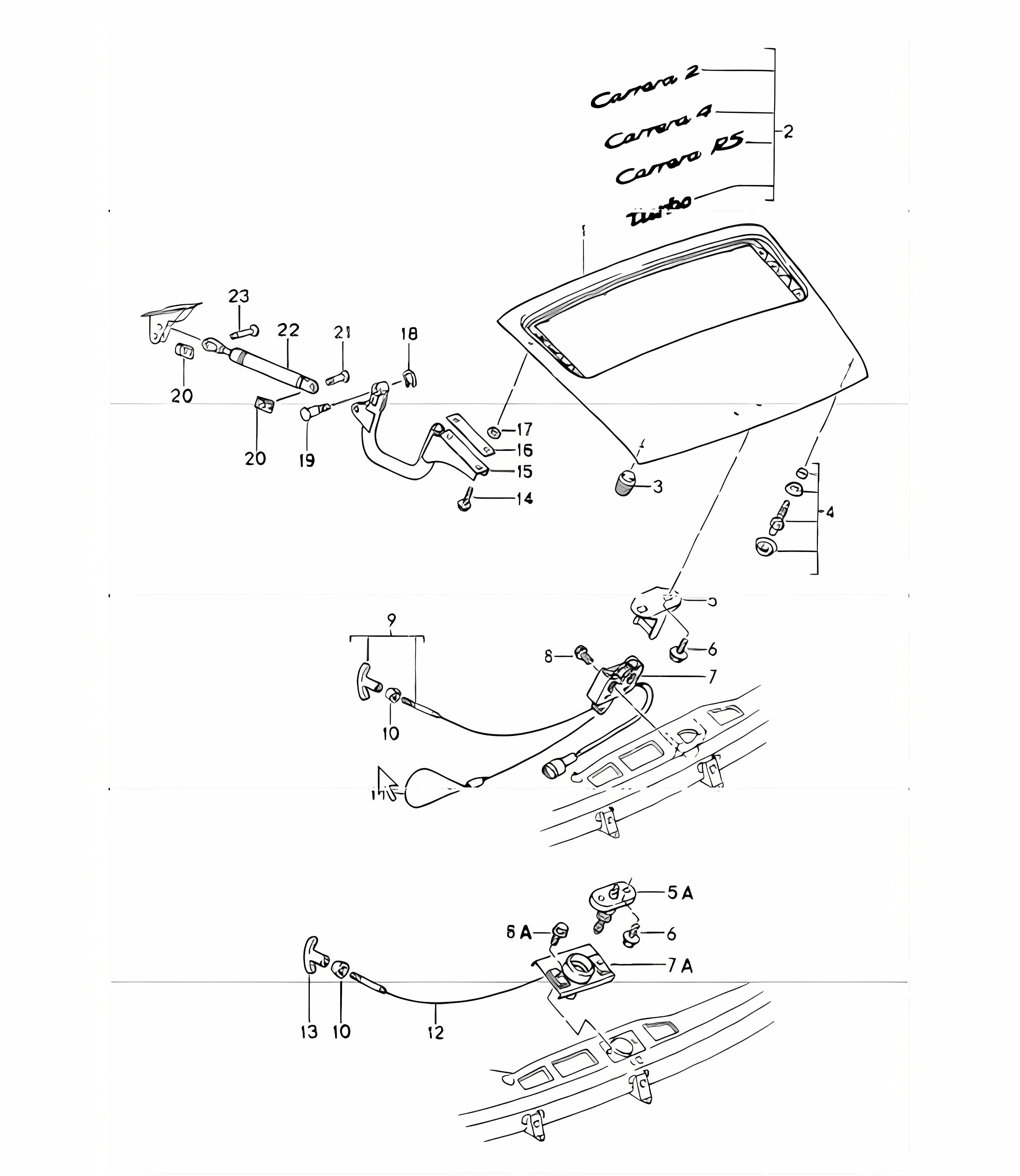 lid rear 964 1989-94