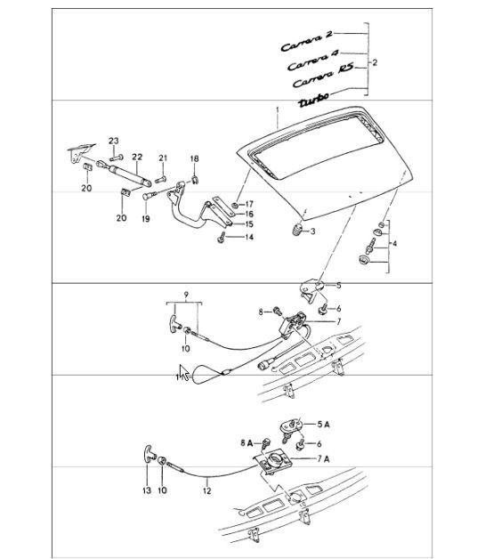 Diagram 803-05 Porsche 997 MK1 Carrera 4 3.6L 2005-08 Body