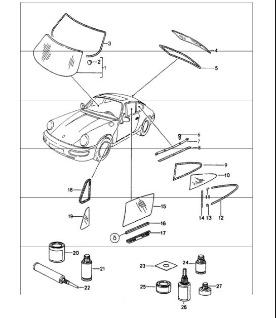 Diagram 805-00 Porsche 911 1987-1989 3.2L G50 Carrocería