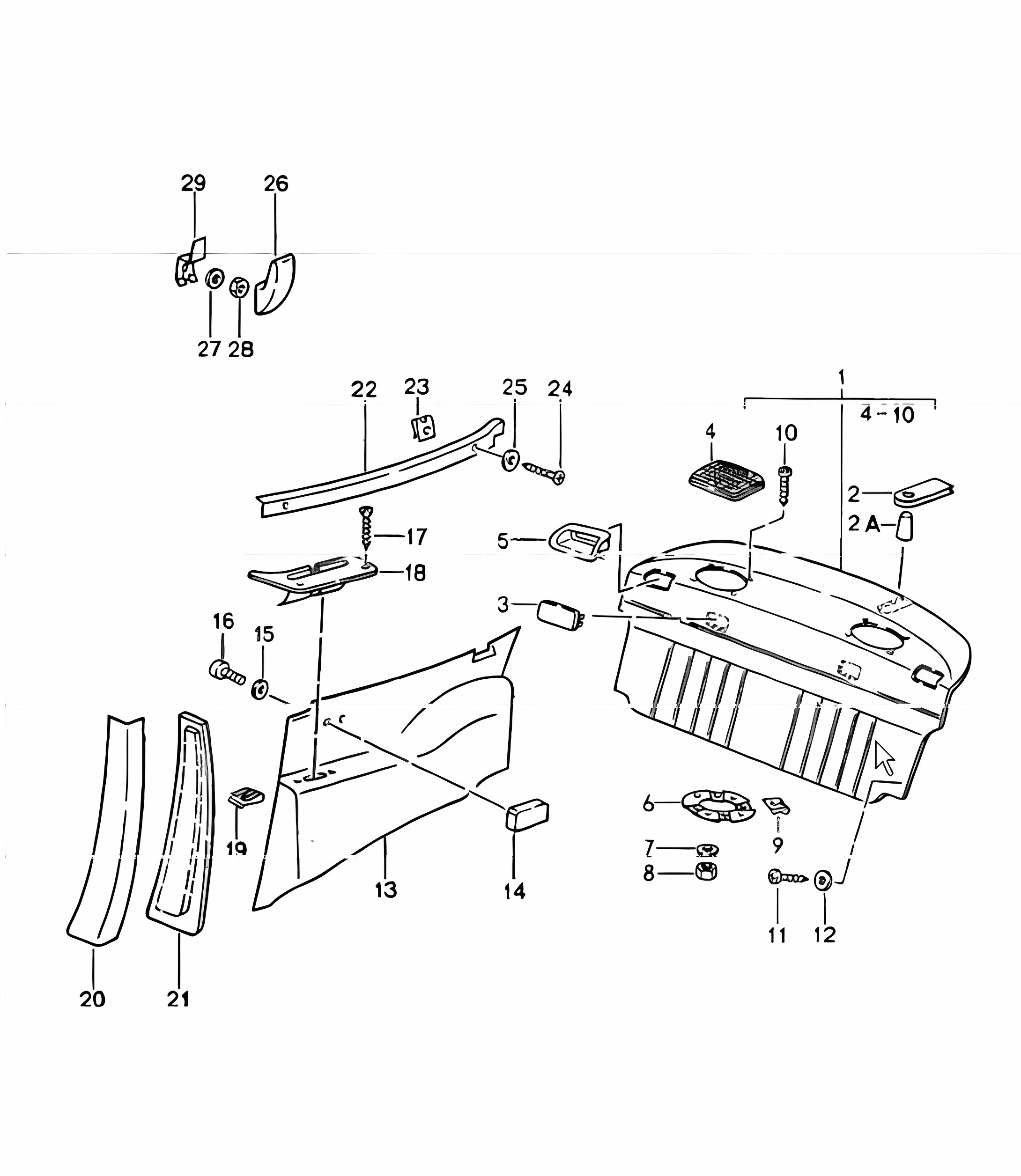 interior equipment rear 964 COUPE/TARGA 1989-94