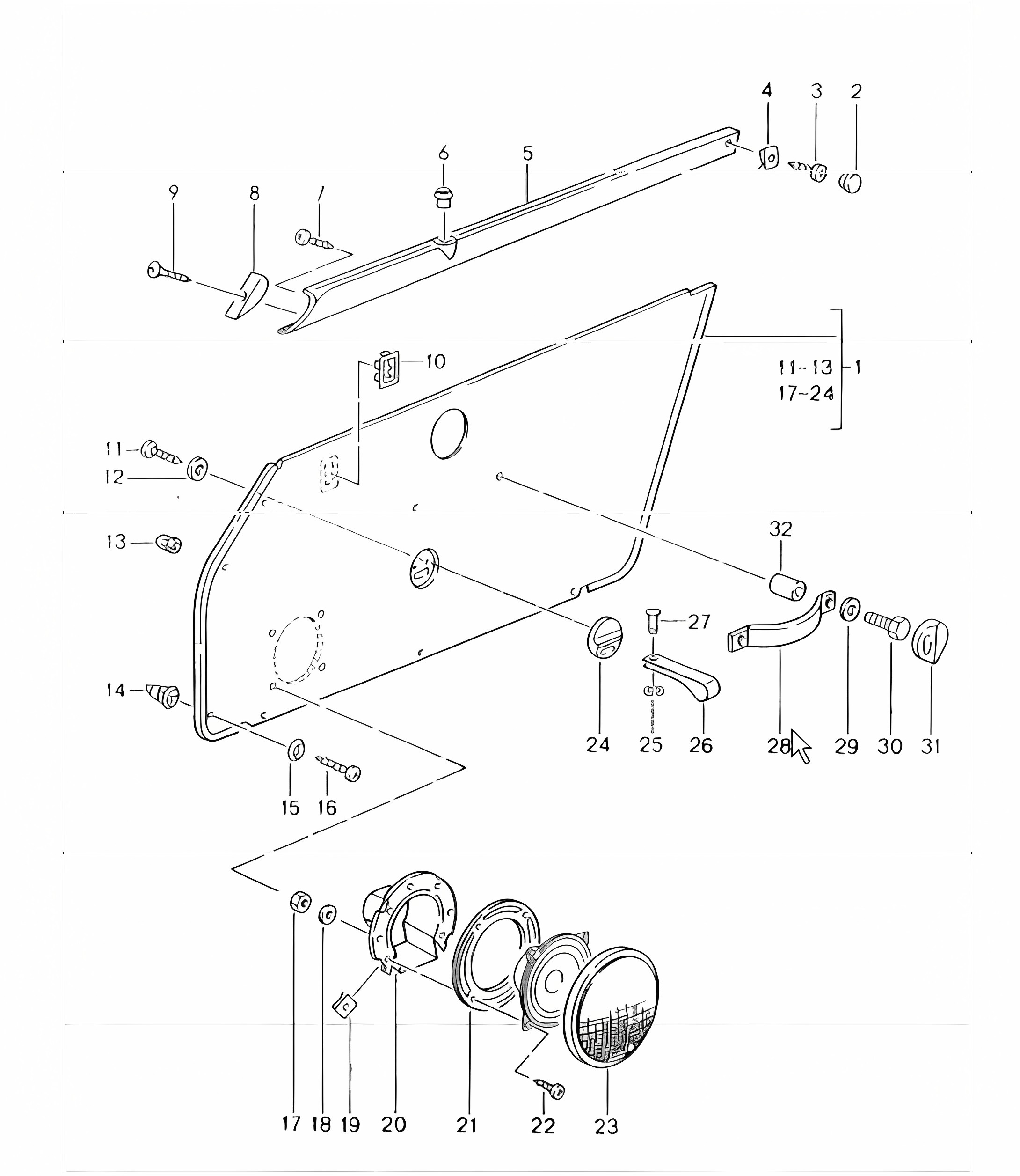 interior equipment doors 964 SPEEDSTER 1989-94