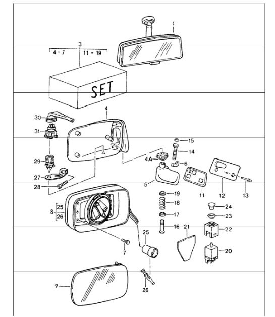 Diagram 809-10 Porsche 911 1987-1989 3.2L G50 Carrocería