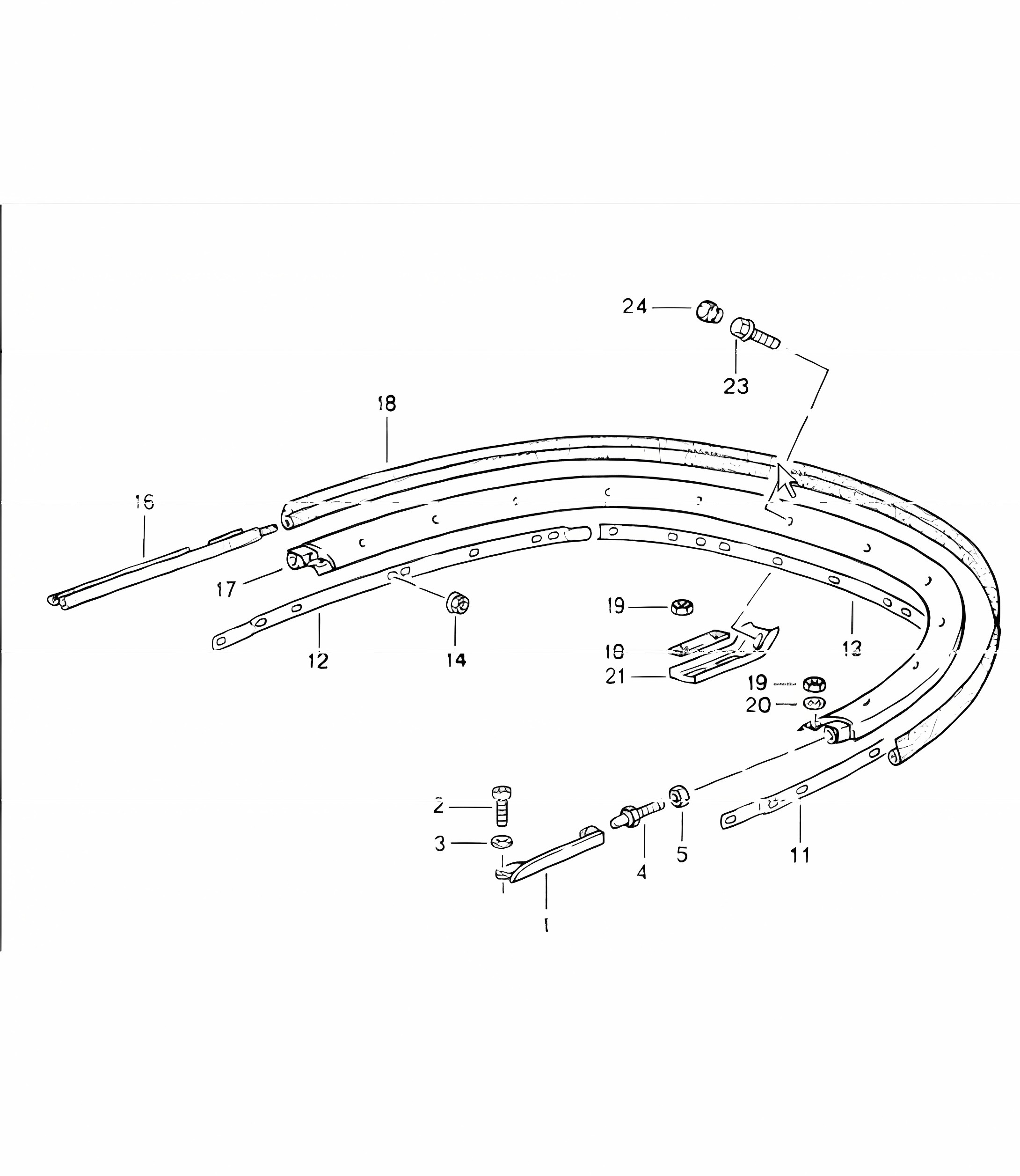 convertible top clamp single parts 964 CABRIO 1989-94