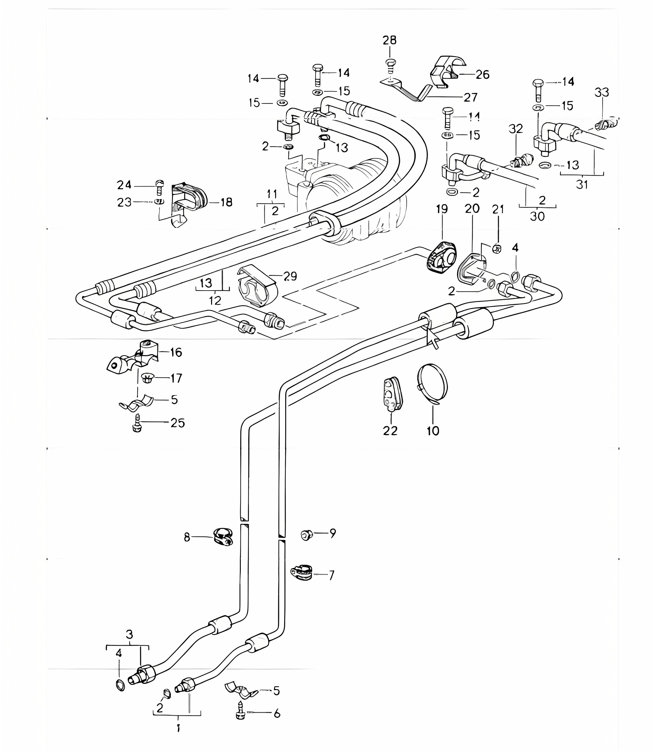 refrigerant circuit rear 964 1989-94