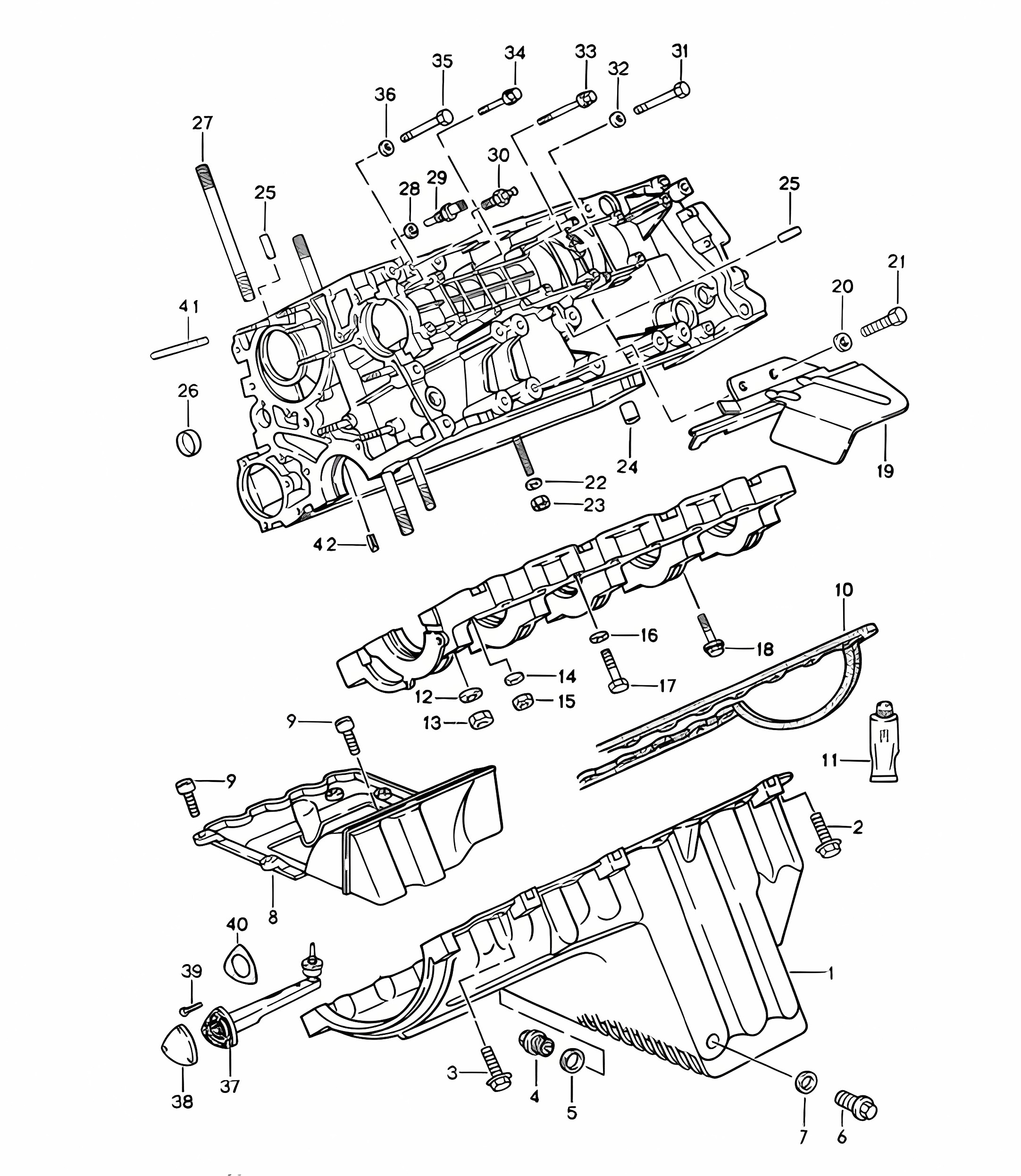 Crankcase / Mounting parts (Model: M44.43/44) 968 1992-95